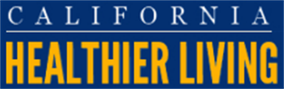 California Healthier Living logo, image will also direct to healthier living calendar when clicked upon.