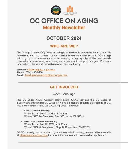 Office on Aging Newsletter - Oct 2024pg1