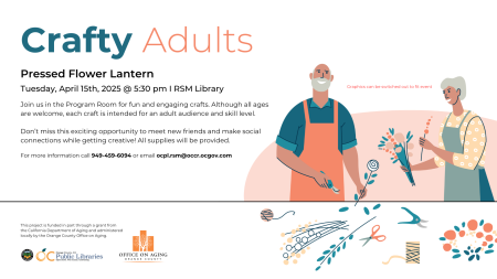 Crafty Adults at RSM Library on April 15, 2025