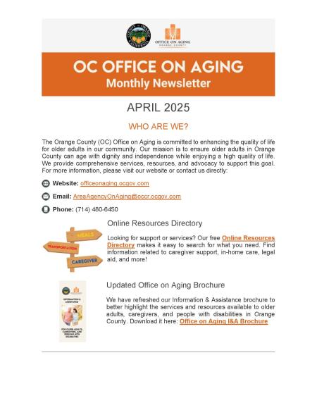 OOA Newsletter April 2025 pg1