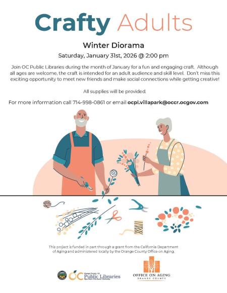 Villa Park Library Winter Diorama Event Flyer on January 31, 2026