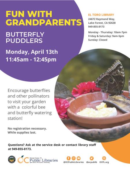 Fun with Grandparents - Butterfly Puddlers Workshop