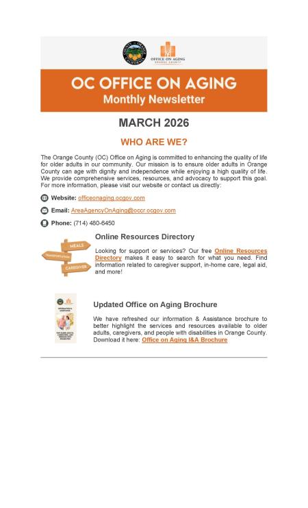 Office on Aging Newsletter_March 2026_Page1